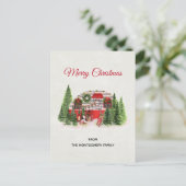 クリスマストレーラーキャンパーアウトドアジーテーマ シーズンポストカード (スタンド正面)