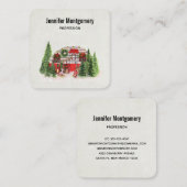 クリスマストレーラーキャンパーアウトドアジーテーマ スクエア名刺 (正面/裏面)