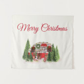 クリスマストレーラーキャンパーアウトドアジーテーマ タペストリー (正面(横))