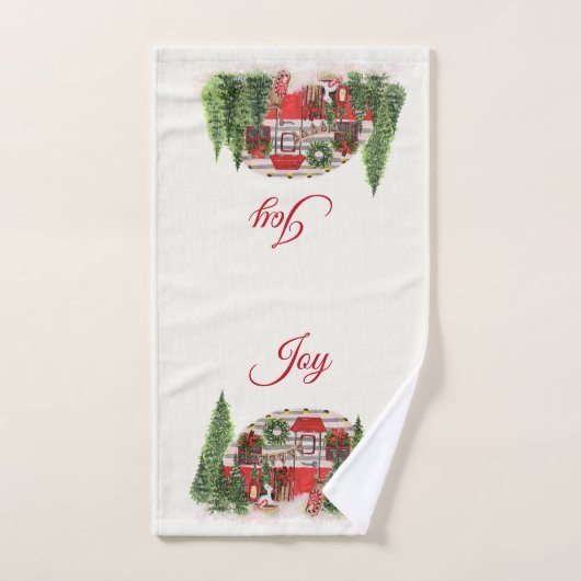 クリスマストレーラーキャンパーアウトドアジーテーマ バスタオルセット (ハンドタオル)