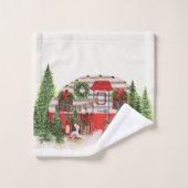 クリスマストレーラーキャンパーアウトドアジーテーマ バスタオルセット (ウォッシュタオル)