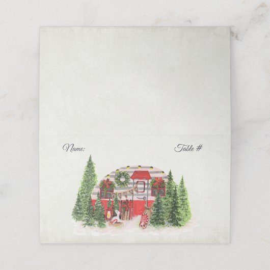 クリスマストレーラーキャンパーアウトドアジーテーマ プレイスカード (外部開封)