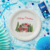 クリスマストレーラーキャンパーアウトドアジーテーマ ペーパープレート (パーティー)