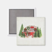 クリスマストレーラーキャンパーアウトドアジーテーマ マグネット (正面/裏面)