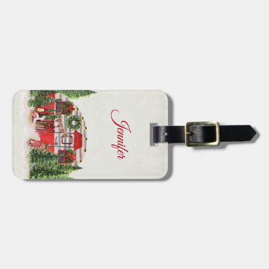 クリスマストレーラーキャンパーアウトドアジーテーマ ラゲッジタグ (正面横)