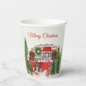 クリスマストレーラーキャンパーアウトドアジーテーマ 紙コップ (裏面)
