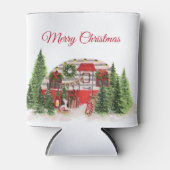 クリスマストレーラーキャンパーアウトドアジーテーマ 缶クーラー (正面)