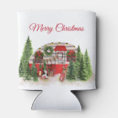 クリスマストレーラーキャンパーアウトドアジーテーマ 缶クーラー (裏面)