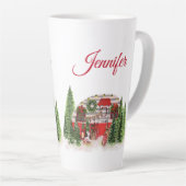 クリスマストレーラーキャンパーシ素朴ーン カフェラテマグ (右アングル)