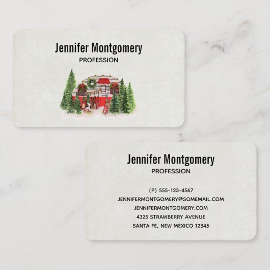 クリスマストレーラーキャンパーシ素朴ーン 名刺 (正面/裏面)