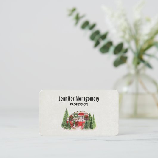 クリスマストレーラーキャンパーシ素朴ーン 名刺 (スタンド正面)