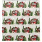 クリスマストレーラーキャンパーパター素朴ン シャワーカーテン (正面)