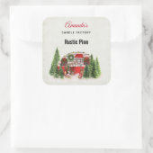 クリスマストレーラーキャンパー素朴キャンドルまたは石鹸 スクエアシール (バッグ)