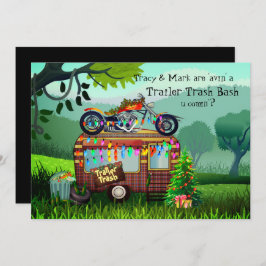 クリスマストレーラーホワイトゴミBASHおもしろいパーティー 招待状