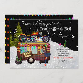 クリスマストレーラーホワイトゴミBASHおもしろいパーティー 招待状