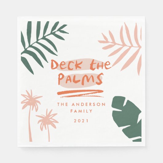 クリスマストロピカルを手に入れモダンる スタンダードランチョンナプキン (正面)