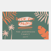 クリスマストロピカルを手に入れモダンる 長方形シール (正面)