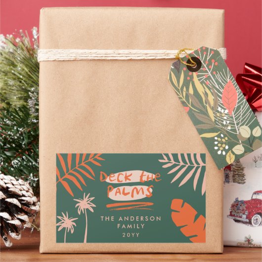 クリスマストロピカルを手に入れモダンる 長方形シール (クリスマス)