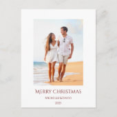 クリスマストロピカルバケーションビーチ写真 シーズンポストカード (正面)