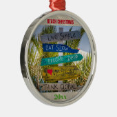 クリスマストロピカルビーチ感動的カスタム メタルオーナメント (右)