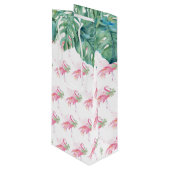 クリスマストロピカルピンクフラミンゴ ワインギフトバッグ (正面アングル)