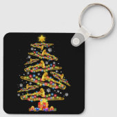 クリスマストロンボンプレイヤークリスマスツリージャズ音楽Lov キーホルダー (裏面)