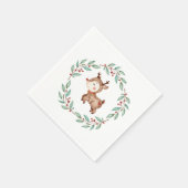 クリスマストーントナカイのリース スタンダードカクテルナプキン (角)