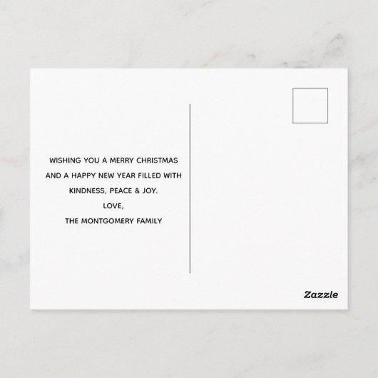 クリスマスト運ラックの木と動物の休日 ポストカード (裏面)