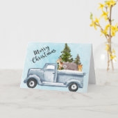 クリスマスト運ラックの木と動物 カード (黄色い花)