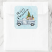 クリスマスト運ラックの木と動物 スクエアシール (バッグ)