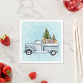 クリスマスト運ラックの木と動物 スタンダードカクテルナプキン (インサイチュ)