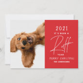 クリスマスドおもしろいッグの年賀状 カード (正面)