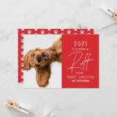 クリスマスドおもしろいッグの年賀状 カード (正面/裏面インサイチュ)