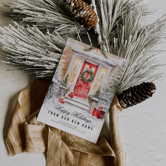 クリスマスドアのホリデーアナウンスカード シーズンカード