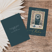 クリスマスドアエレガント石板グレー 箔シーズンカード