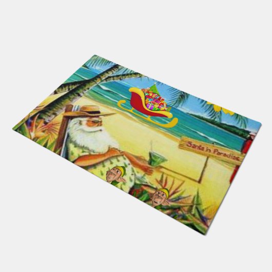 クリスマスドアマットサマービーチバムサンタ ドアマット (アングル)
