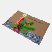 クリスマスドアマット、キャンドル ドアマット (アングル)