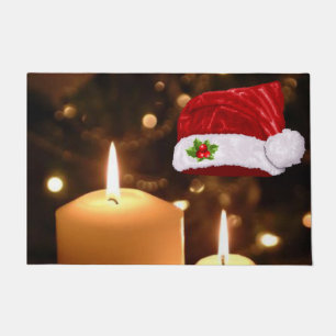 クリスマスドアマット、クリスマスキャンドル ドアマット