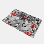 クリスマスドアマット、シルバーベル ドアマット (アングル)