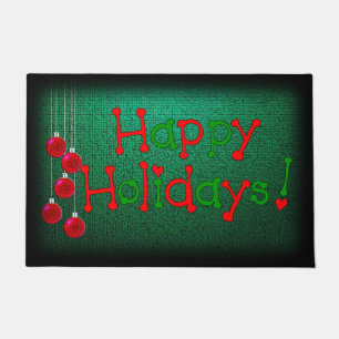 クリスマスドアマット、ハッピーホリデー ドアマット