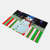 クリスマスドアマット、雪だるま ドアマット (アングル)