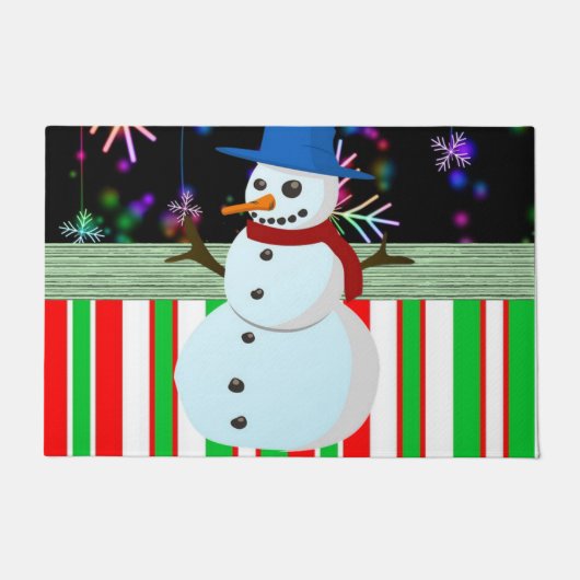 クリスマスドアマット、雪だるま ドアマット (正面)