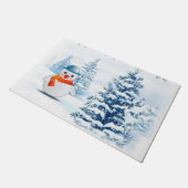 クリスマスドアマット、雪だるま ドアマット (アングル)