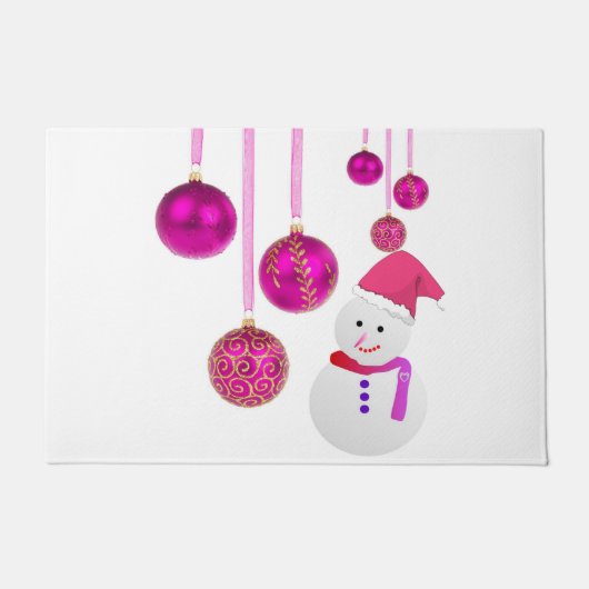 クリスマスドアマット、雪だるま ドアマット (正面)