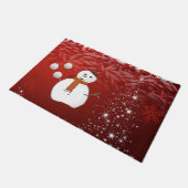 クリスマスドアマット、雪だるま ドアマット (アングル)