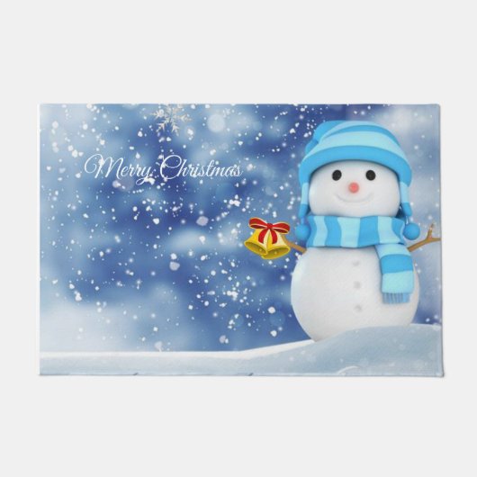 クリスマスドアマット、雪だるま ドアマット (正面)