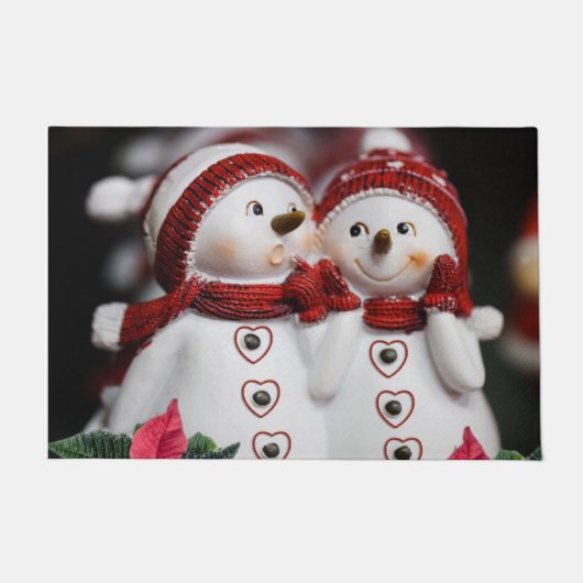 クリスマスドアマット、雪だるま ドアマット (正面)