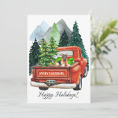 クリスマスドイツのシェパード&ヴィンテージトラックアート シーズンカード (スタンド正面)