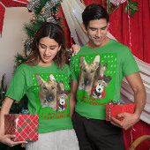クリスマスドイツの羊飼いとトイユニセックストナカイ Tシャツ