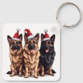 クリスマスドイツの羊飼いサンタ・ドッグ キーホルダー (裏面)
